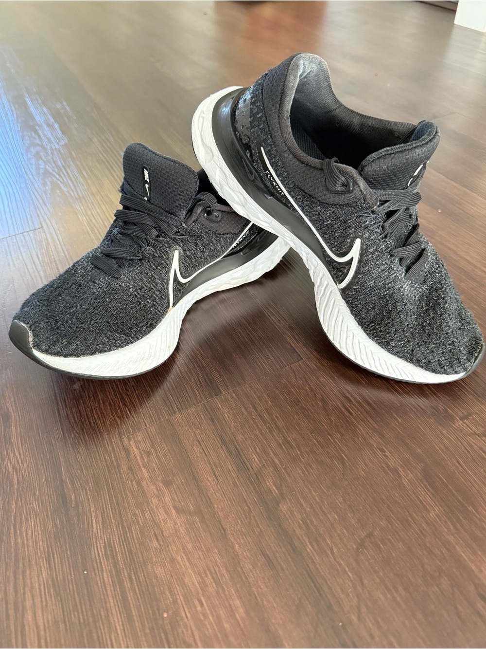 Nike Black and White Knit Running Sneakers
